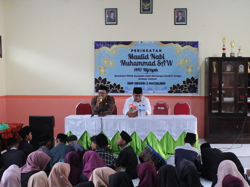 SMPN 2 Watulimo Peringati Maulid Nabi 1447 H dengan Khidmat dan Meriah