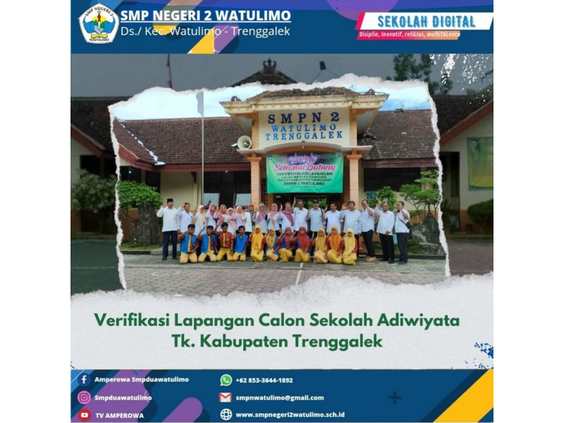 Verifikasi lapangan oleh Tim Penilai Sekolah Adiwiyata Tingkat Kabupaten di SMPN 2 Watulimo
