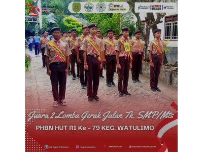 JUARA 2 LOMBA GERAK JALAN Tk. SMP/MTS PHBN HUT RI Ke-79 Kec. WATULIMO